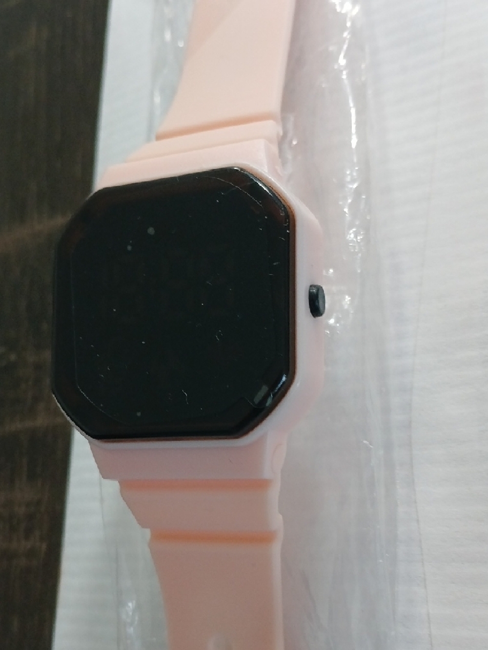 Blush Pink Silicone Smartwatch - Minimal Octagonal Face - Picture 3 of 5